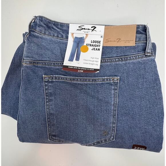 Women's Seven7 Jeans Loose Straight Fit – Size 22W – MEDIUM Wash – NWT - Picture 6 of 11